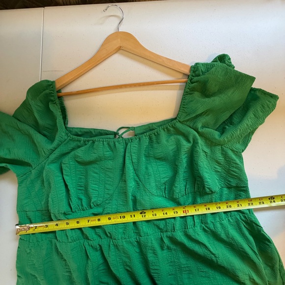 Addition Elle Green Maxi Tiered Lace-Up Peasant Dress Party Stretch size 3X - Picture 16 of 16